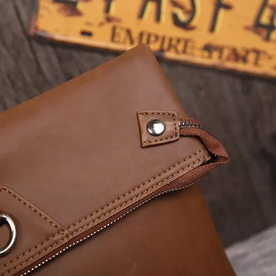 PU leather men clutch