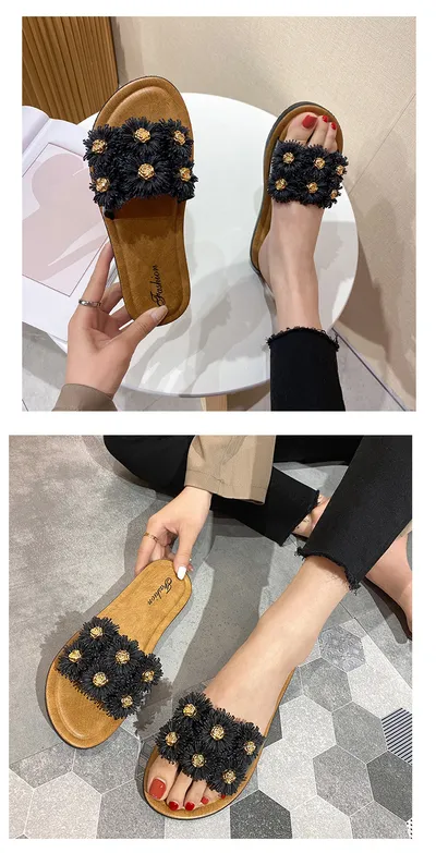 Fashion six chrysanthemum harbor Style Slippers