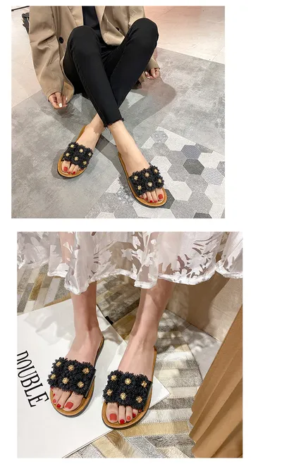 Fashion six chrysanthemum harbor Style Slippers