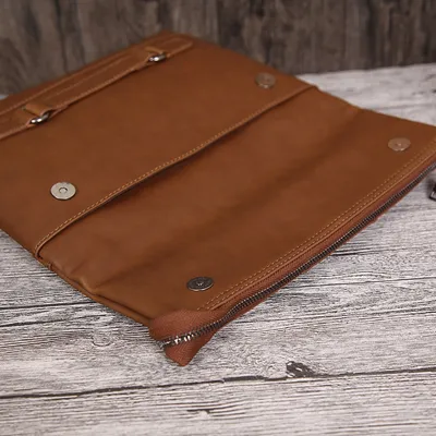 PU leather men clutch