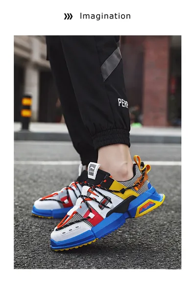 Sports trend shoes men's mesh breathable thick sole old shoes