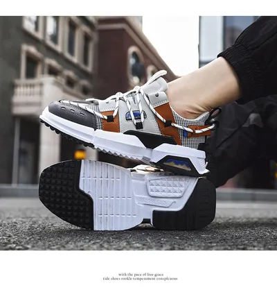 Sports trend shoes men's mesh breathable thick sole old shoes