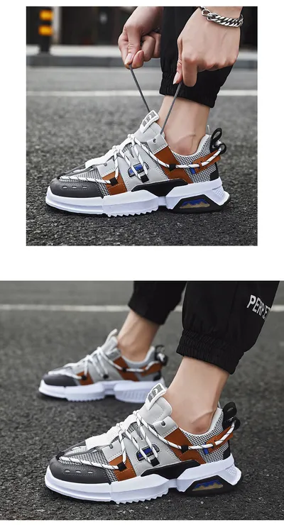 Sports trend shoes men's mesh breathable thick sole old shoes