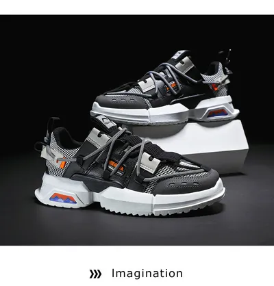 Sports trend shoes men's mesh breathable thick sole old shoes