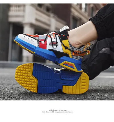 Sports trend shoes men's mesh breathable thick sole old shoes