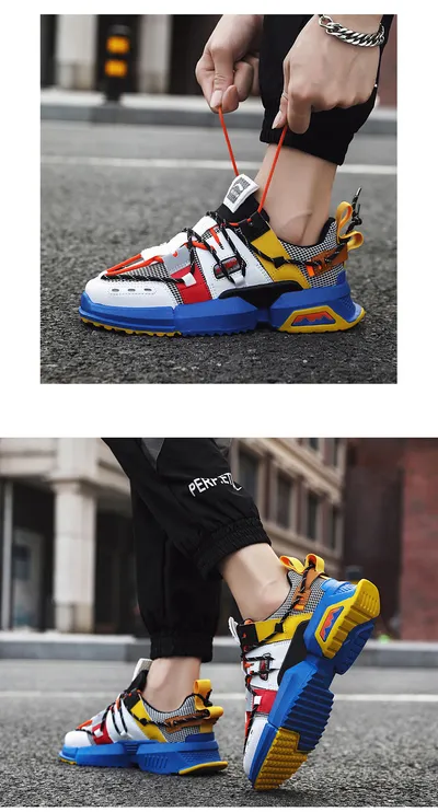 Sports trend shoes men's mesh breathable thick sole old shoes