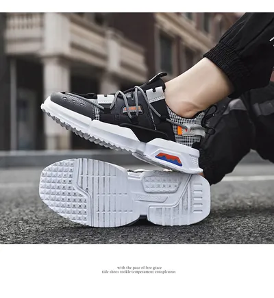 Sports trend shoes men's mesh breathable thick sole old shoes
