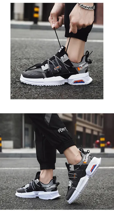Sports trend shoes men's mesh breathable thick sole old shoes