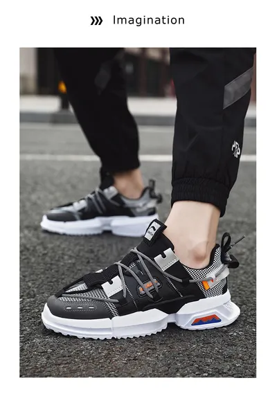 Sports trend shoes men's mesh breathable thick sole old shoes