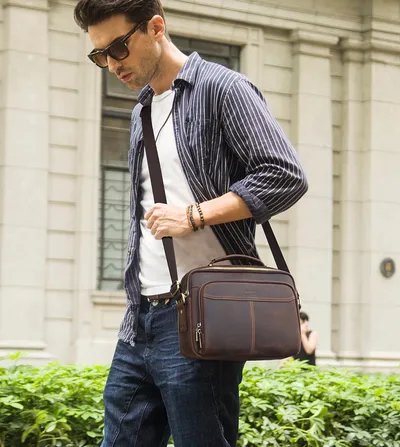 Multifunctional leather men's bag