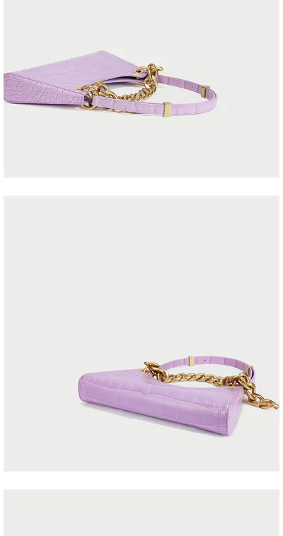 Chain leather shoulder bag
