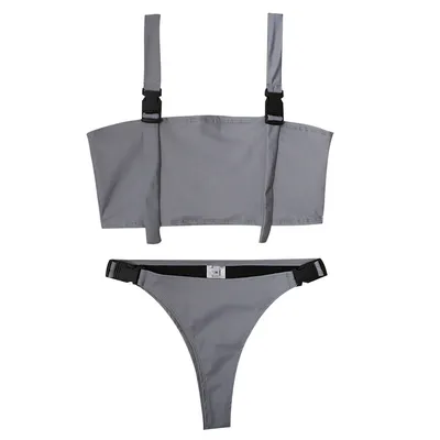 Schoolbag buckle stitching split swimsuit