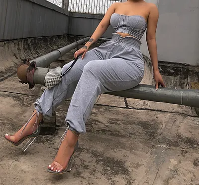 Sports all-match pant tube top suit