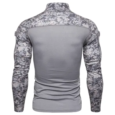 Camouflage panel zipper T-shirt