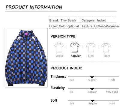 Contrast plaid patchwork jacket lapel loose