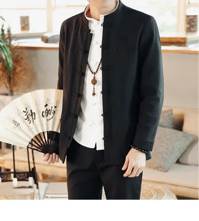 Spring Chinese Style Retro Ethnic Style Suits Men's Suits Spring Stand-up Collar Chinese Tunic