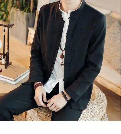Spring Chinese Style Retro Ethnic Style Suits Men's Suits Spring Stand-up Collar Chinese Tunic