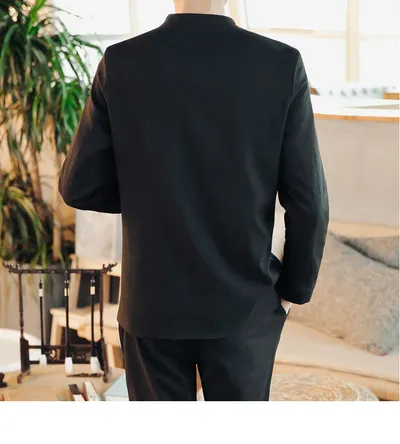 Spring Chinese Style Retro Ethnic Style Suits Men's Suits Spring Stand-up Collar Chinese Tunic