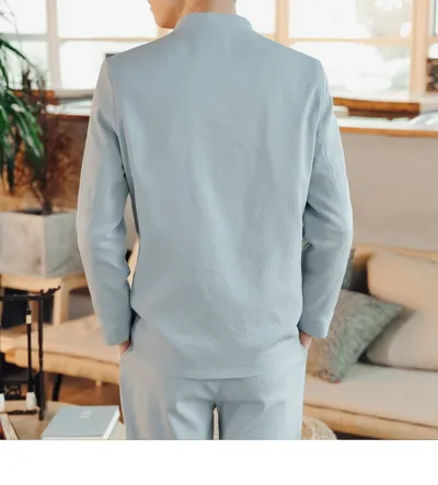 Spring Chinese Style Retro Ethnic Style Suits Men's Suits Spring Stand-up Collar Chinese Tunic