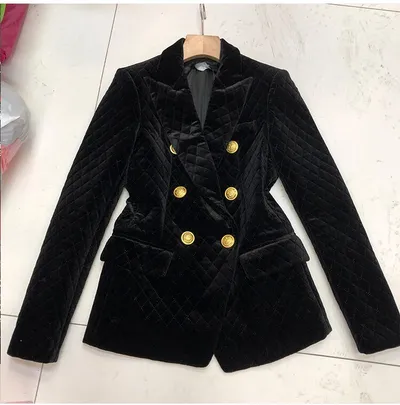 Velvet diamond retro small suit women