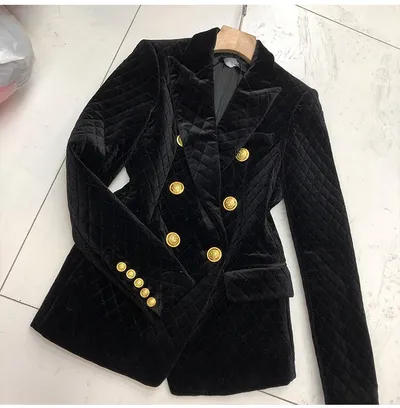 Velvet diamond retro small suit women