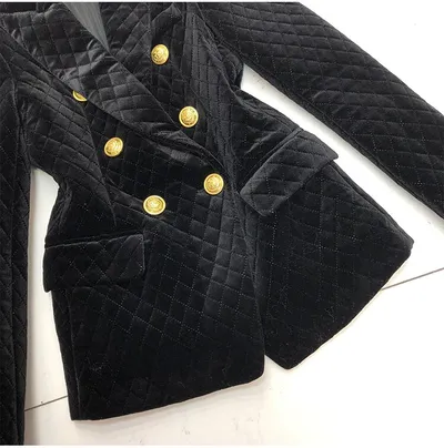 Velvet diamond retro small suit women