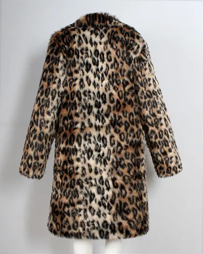 Europe And The United States Leopard Color  Fur Men's Suit Collar Collar Coat Popular Warm Coat Men