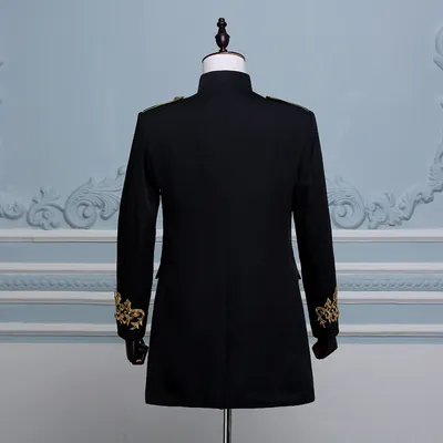 PYJTRL Men Double-breasted England Style Long Slim Fit