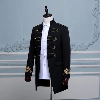 PYJTRL Men Double-breasted England Style Long Slim Fit