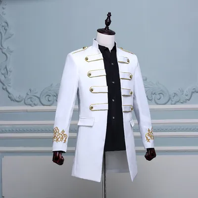 PYJTRL Men Double-breasted England Style Long Slim Fit