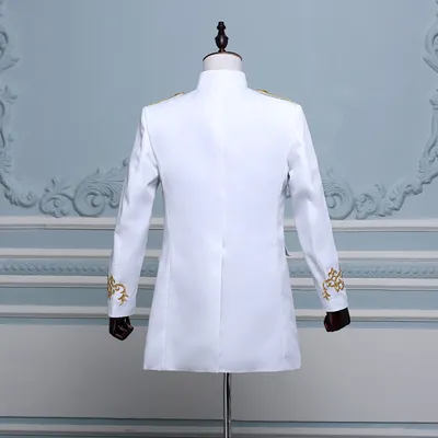 PYJTRL Men Double-breasted England Style Long Slim Fit