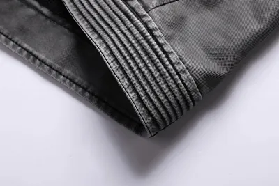 Men's stand collar plus velvet PU leather jacket