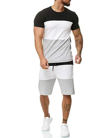 Stripe suit men mesh breathable fabric