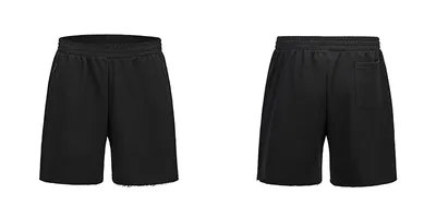 Solid color terry cotton loose shorts