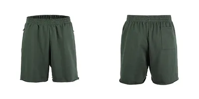 Solid color terry cotton loose shorts