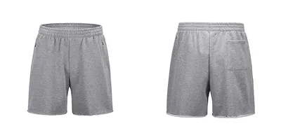 Solid color terry cotton loose shorts