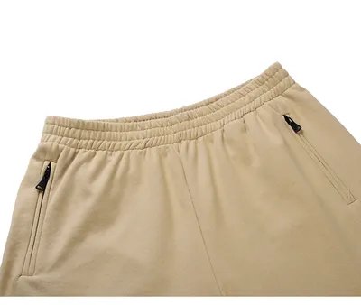 Solid color terry cotton loose shorts