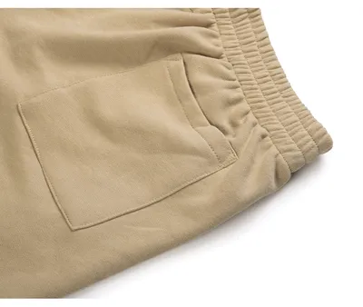 Solid color terry cotton loose shorts