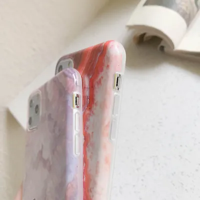 Marbled mobile phone case soft shell