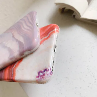 Marbled mobile phone case soft shell