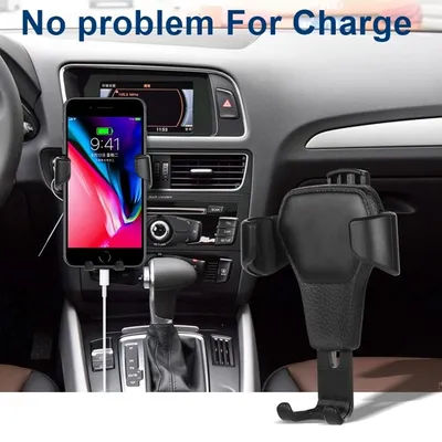 Leather grain gravity mobile phone car holder