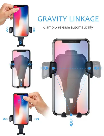 Leather grain gravity mobile phone car holder