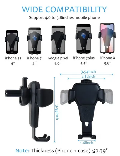 Leather grain gravity mobile phone car holder