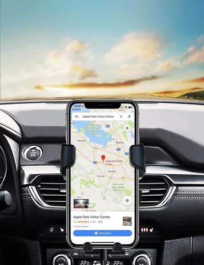 Leather grain gravity mobile phone car holder