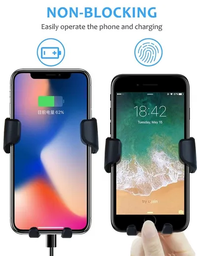 Leather grain gravity mobile phone car holder