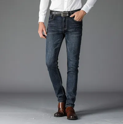 Men's casual Slim small straight tube trousers