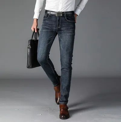 Men's casual Slim small straight tube trousers