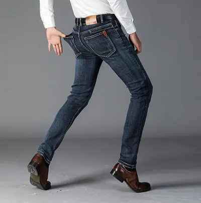 Men's casual Slim small straight tube trousers