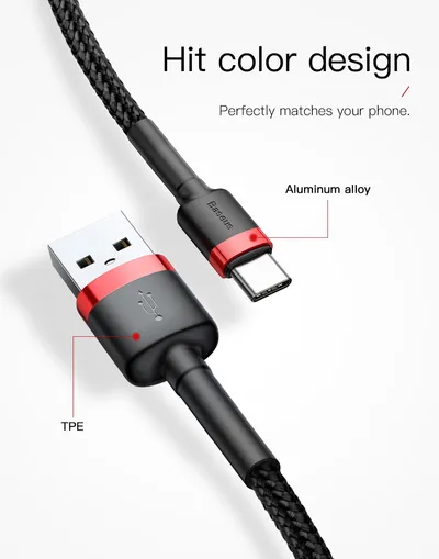 Android Micro Data Cable Charging Transmission 2 In 1 Woven Mobile Phone Charging Cable