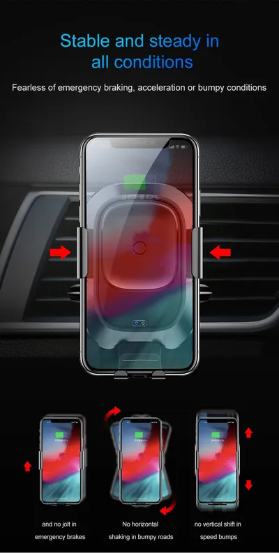 Smart car bracket wireless charging air outlet mobile charging sensor bracket